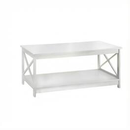 FurniFact - MDF Coffee Table with Sturdy Frame and Smooth Finish for Living Room - White