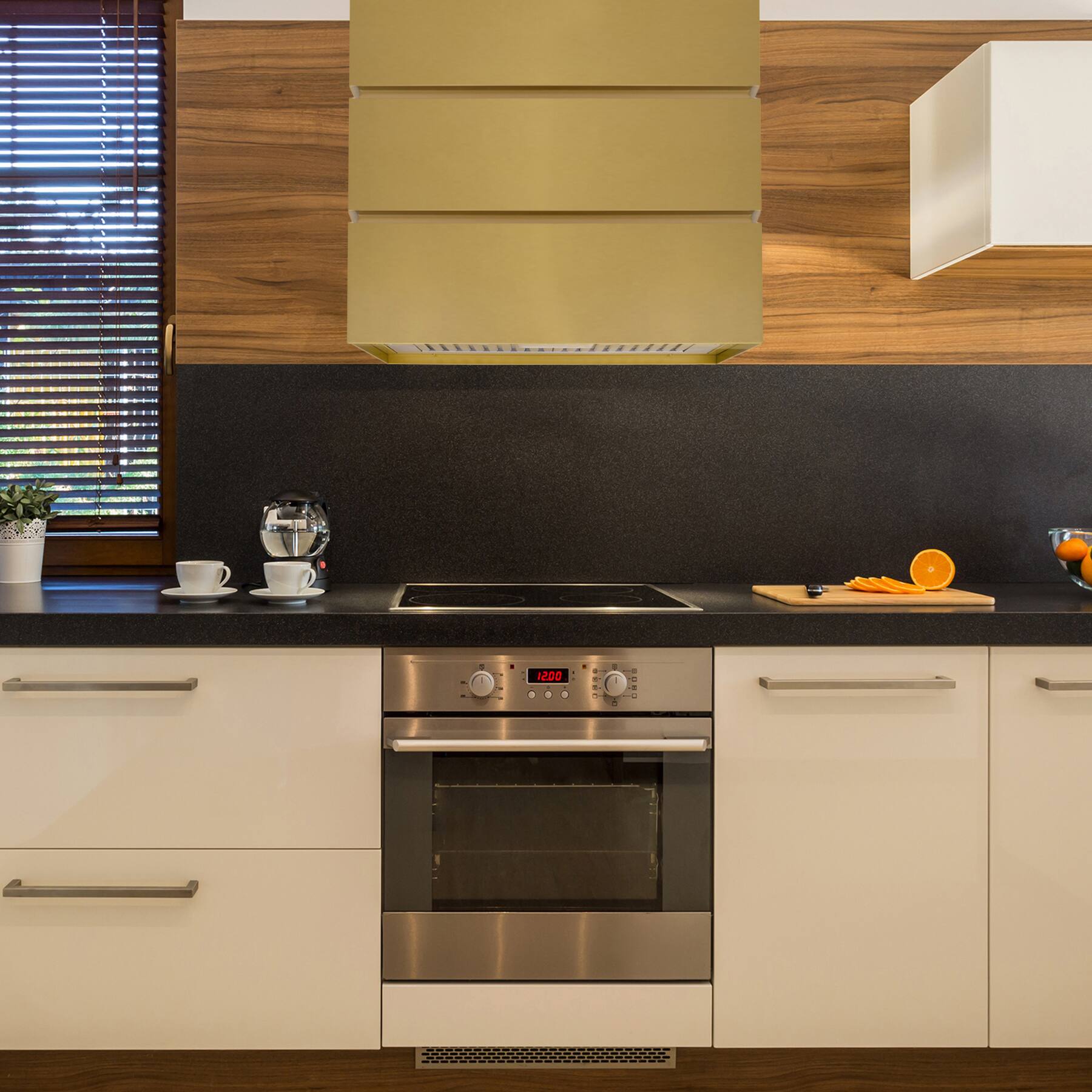 Alt View 10. Akicon - Akicon 36 inch Ducted 600-CFM Matte Gold Wall-Mounted Range Hood with Charcoal Filter - Gold.