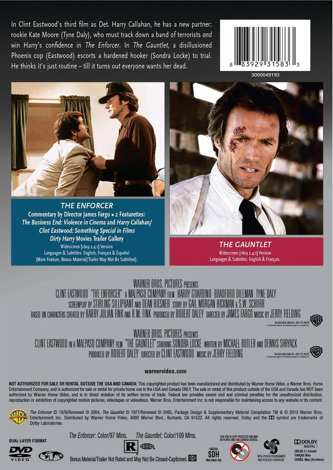 Back. The Enforcer /Gauntlet (DVD Double Feature) [DVD].