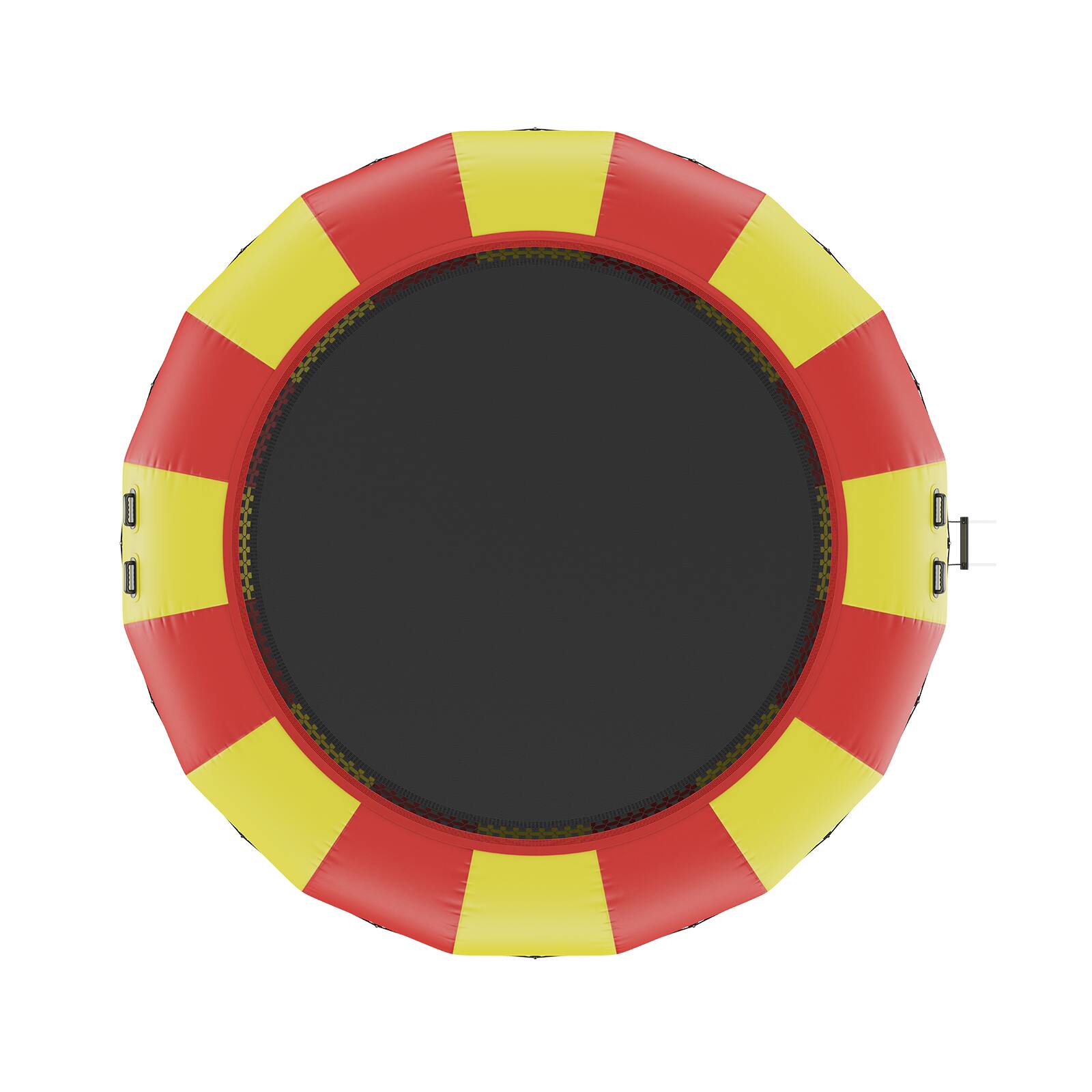 Alt View 5. VEVOR - Inflatable Water Bouncer, 17ft Recreational Water Trampoline, Portable Bounce Swim Platform with 5-Step Ladder - Red, yellow.