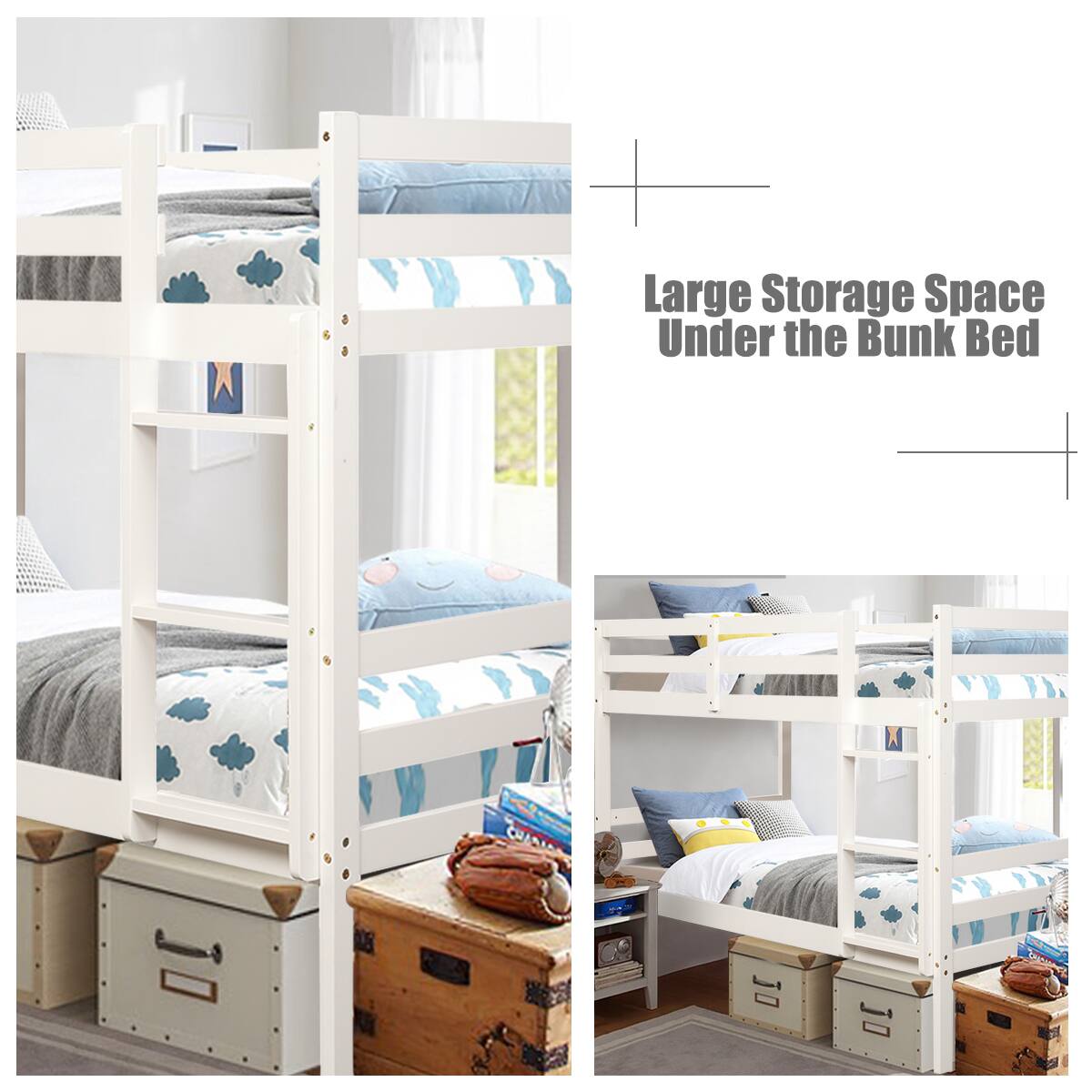 Large Storage Space Under the Bunk Bed