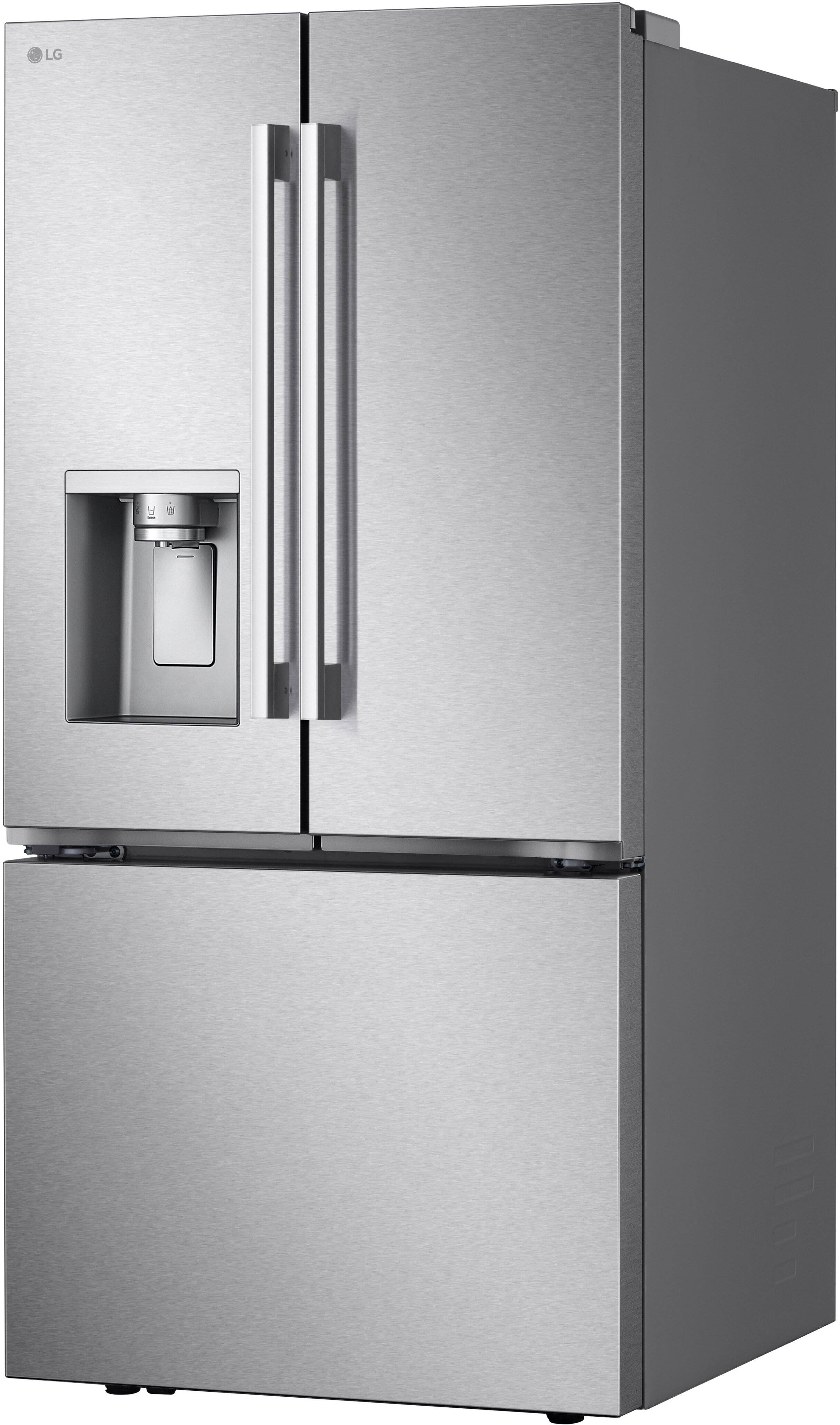 Back. LG - Counter-Depth MAX 20.2 Cu. Ft. French Door Smart Refrigerator with Dual Ice - PrintProof Stainless Steel.