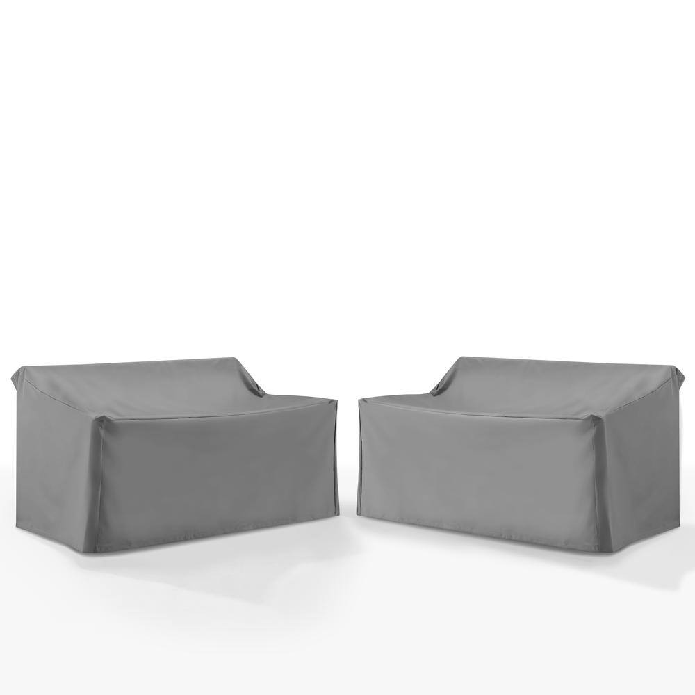 Alt View 1. Crosley Furniture - 2Pc Outdoor Loveseat Furniture Cover Set - 2 Loveseats - Gray.