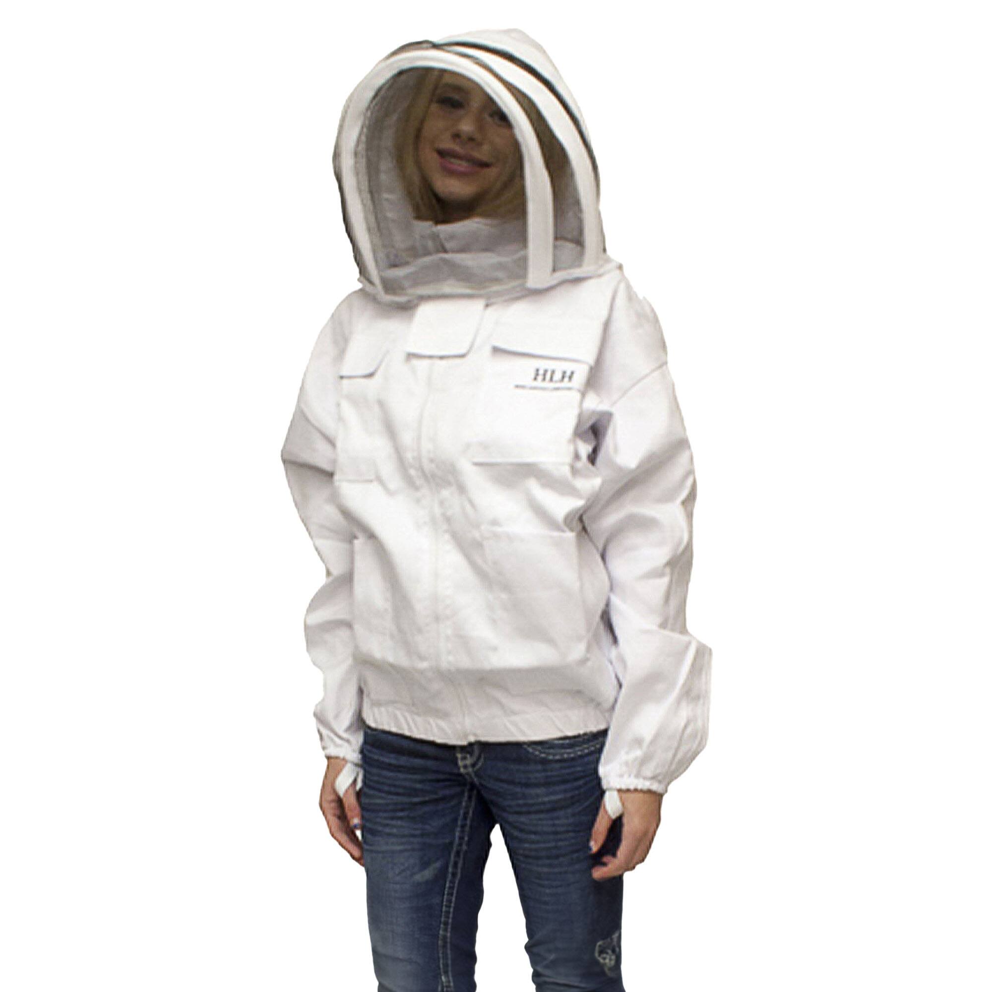 Alt View 4. Master Rancher - Harvest Lane Honey Beekeeping Jacket with Fencing Veil Headpiece, Large - White.