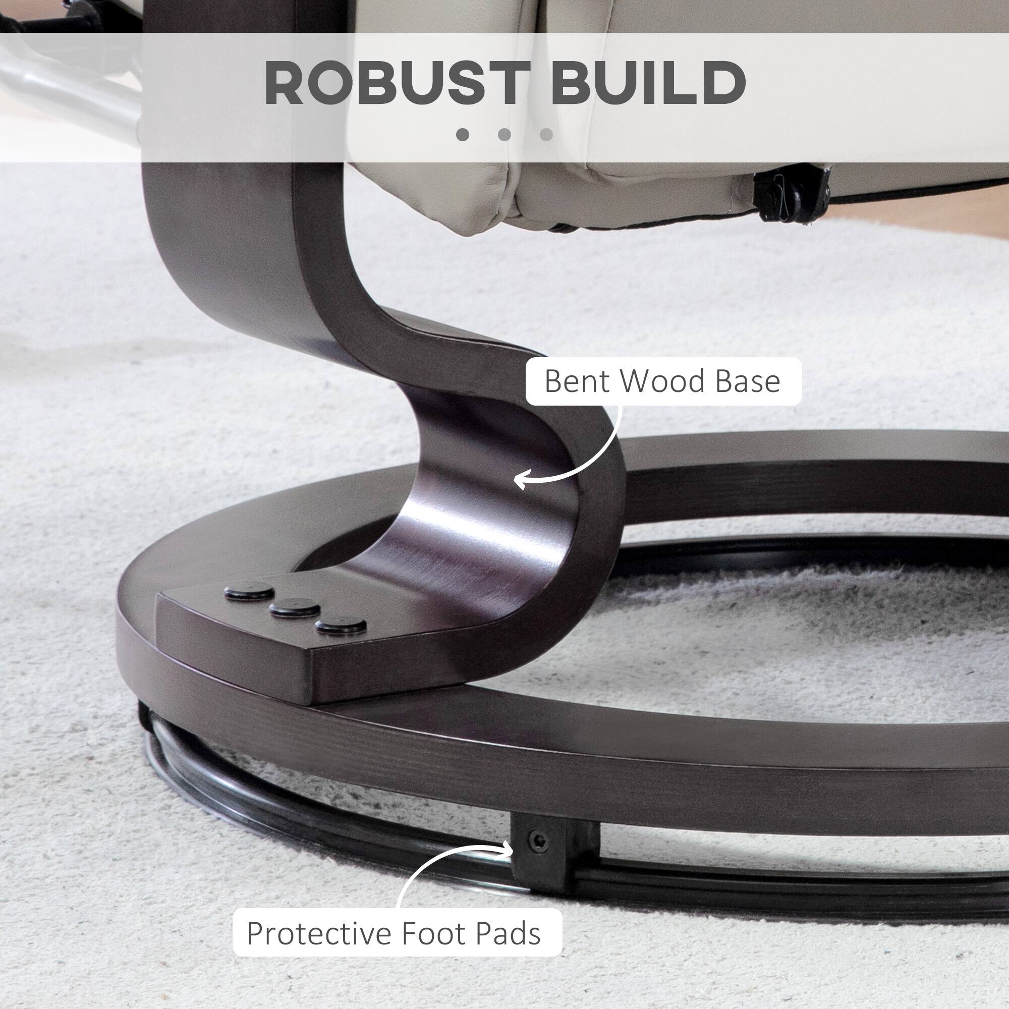 ROBUST BUILD

- Bent Wood Base
- Protective Foot Pads
