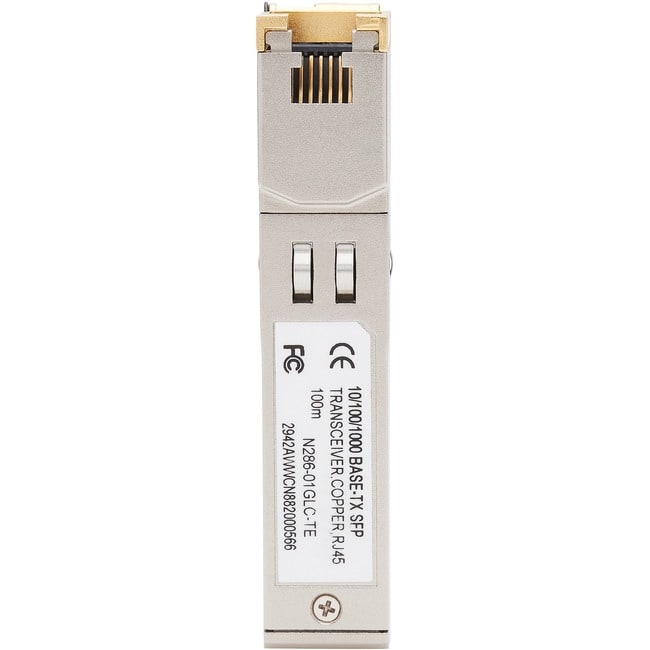 Eaton Tripp Lite Series Cisco-Compatible GLC-TE SFP Transceiver - 10/100/1000Base-TX, Copper, RJ45, Cat6, 328.08 ft - Unknown