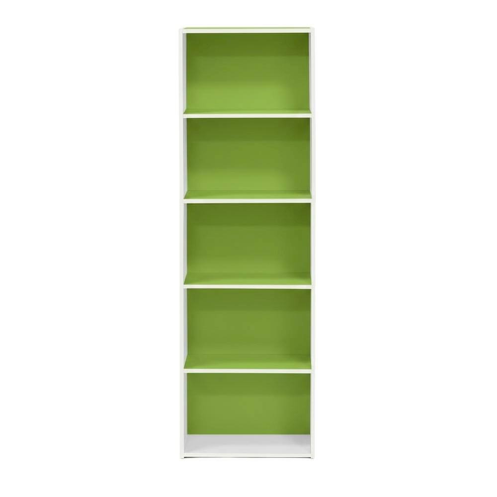 Back. FurniFact - Reversible Color Open Shelf Bookcase - Brown.