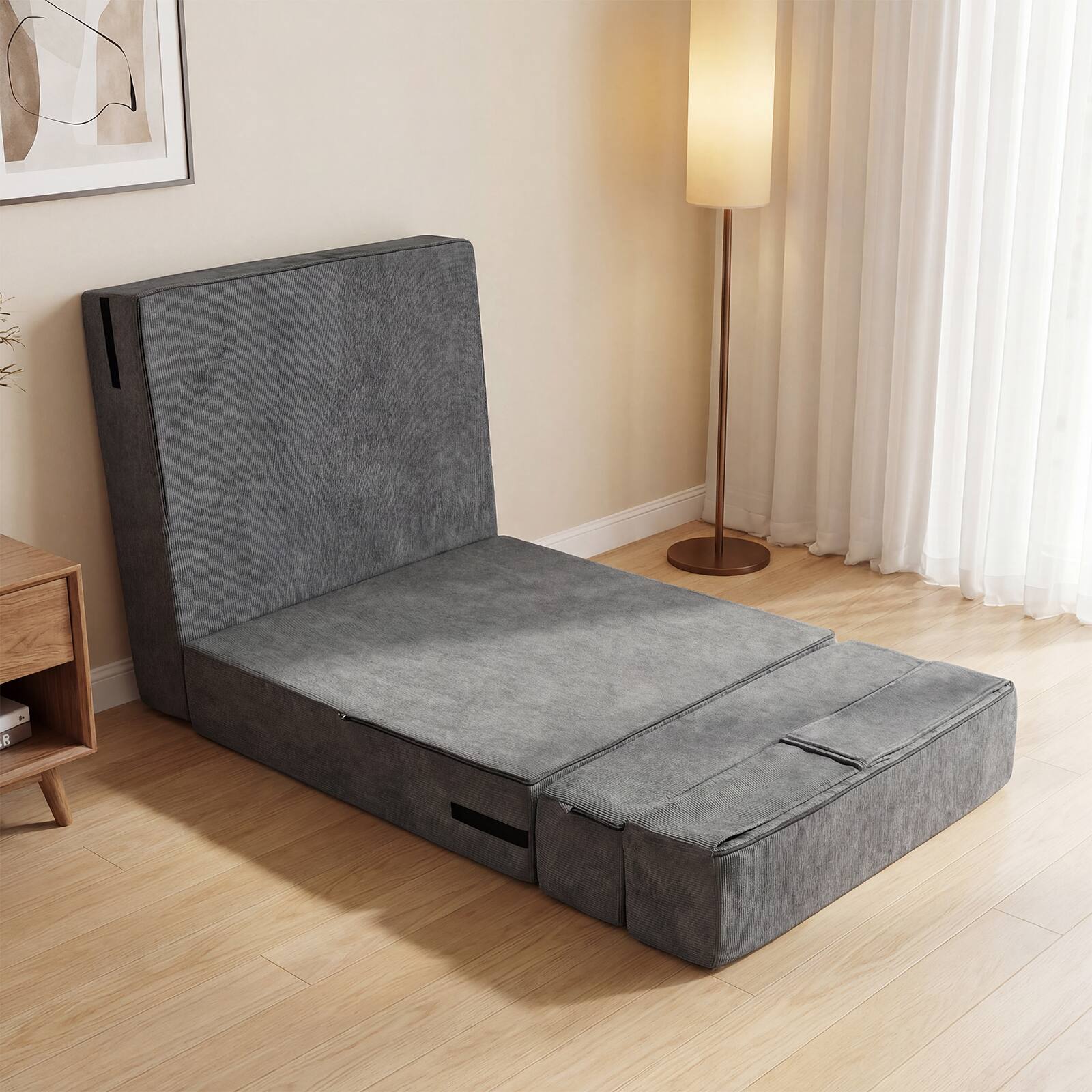 Alt View 4. Costway - Costway 4-in-1 Folding Sofa Bed, Convertible Sleeper Chair for Adults, Fold Out Couch - Dark Gray.