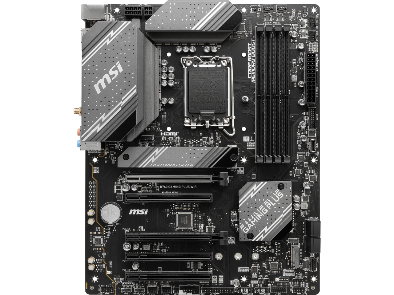 MSI B760 GAMING PLUS WIFI LGA 1700 DDR5 ATX SATA 6Gbps, Wi Fi 6E