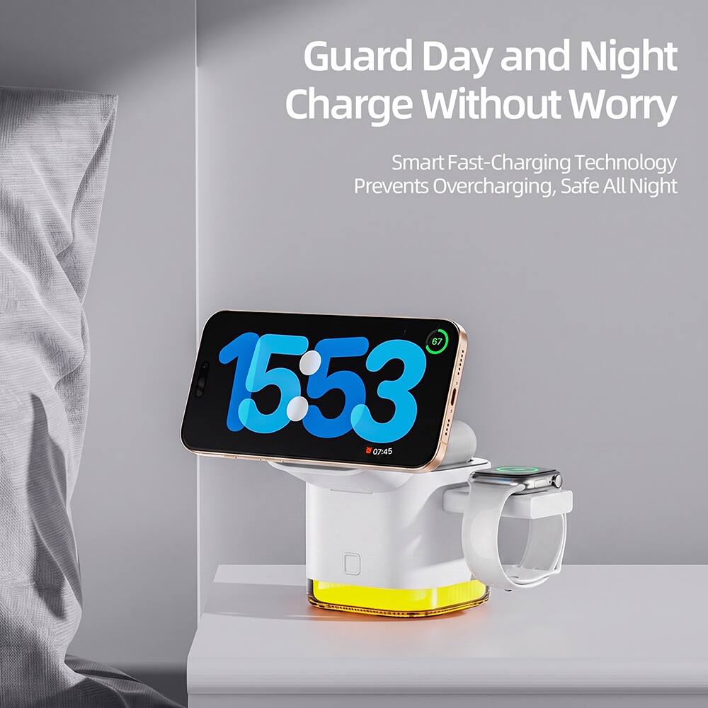 Guard Day and Night Charge Without Worry  
Smart Fast-Charging Technology Prevents Overcharging, Safe All Night  
67  
15:53  
07:45