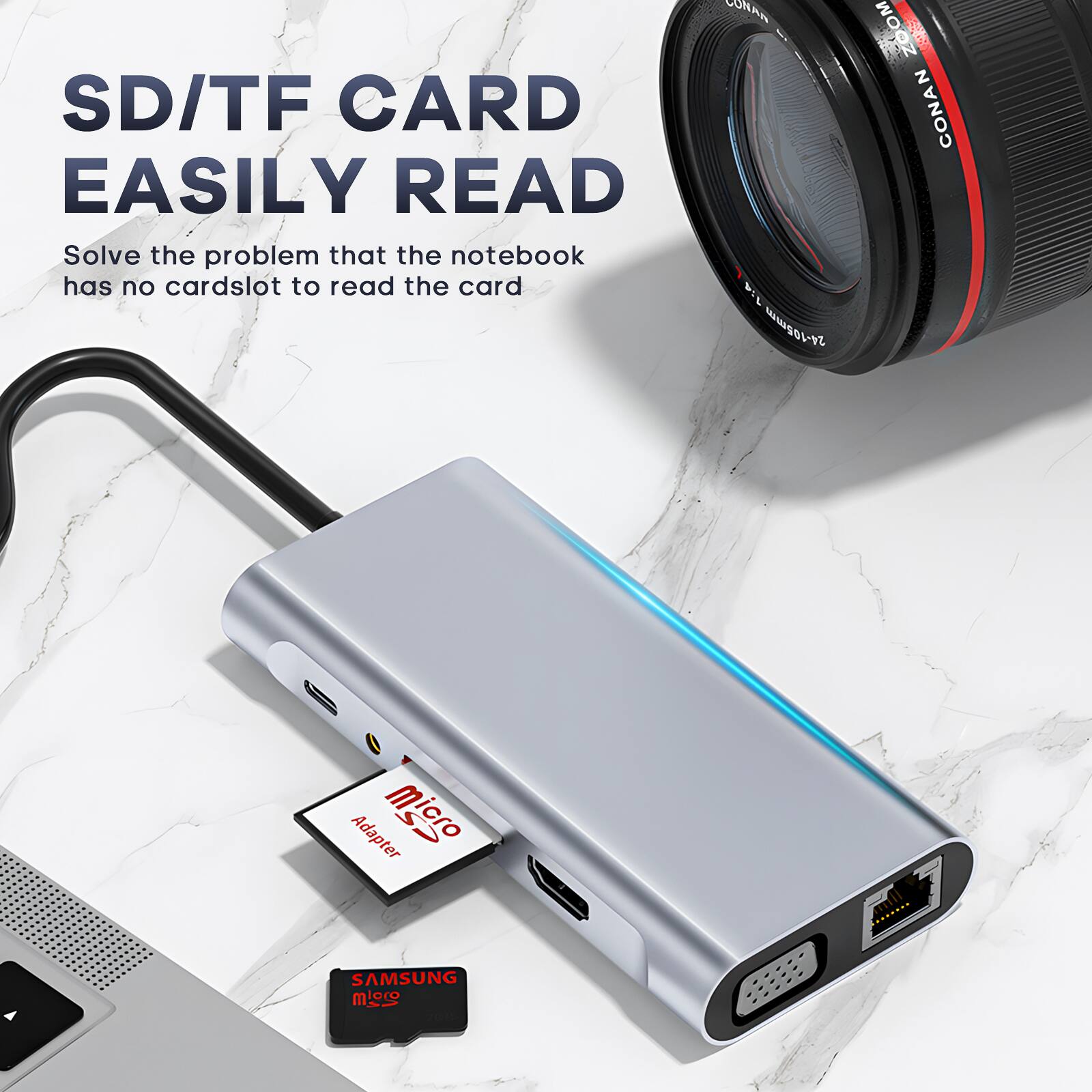 SD/TF CARD EASILY READ

Solve the problem that the notebook has no card slot to read the card

CONAN Adapter micro SD

SAMSUNG micro SD