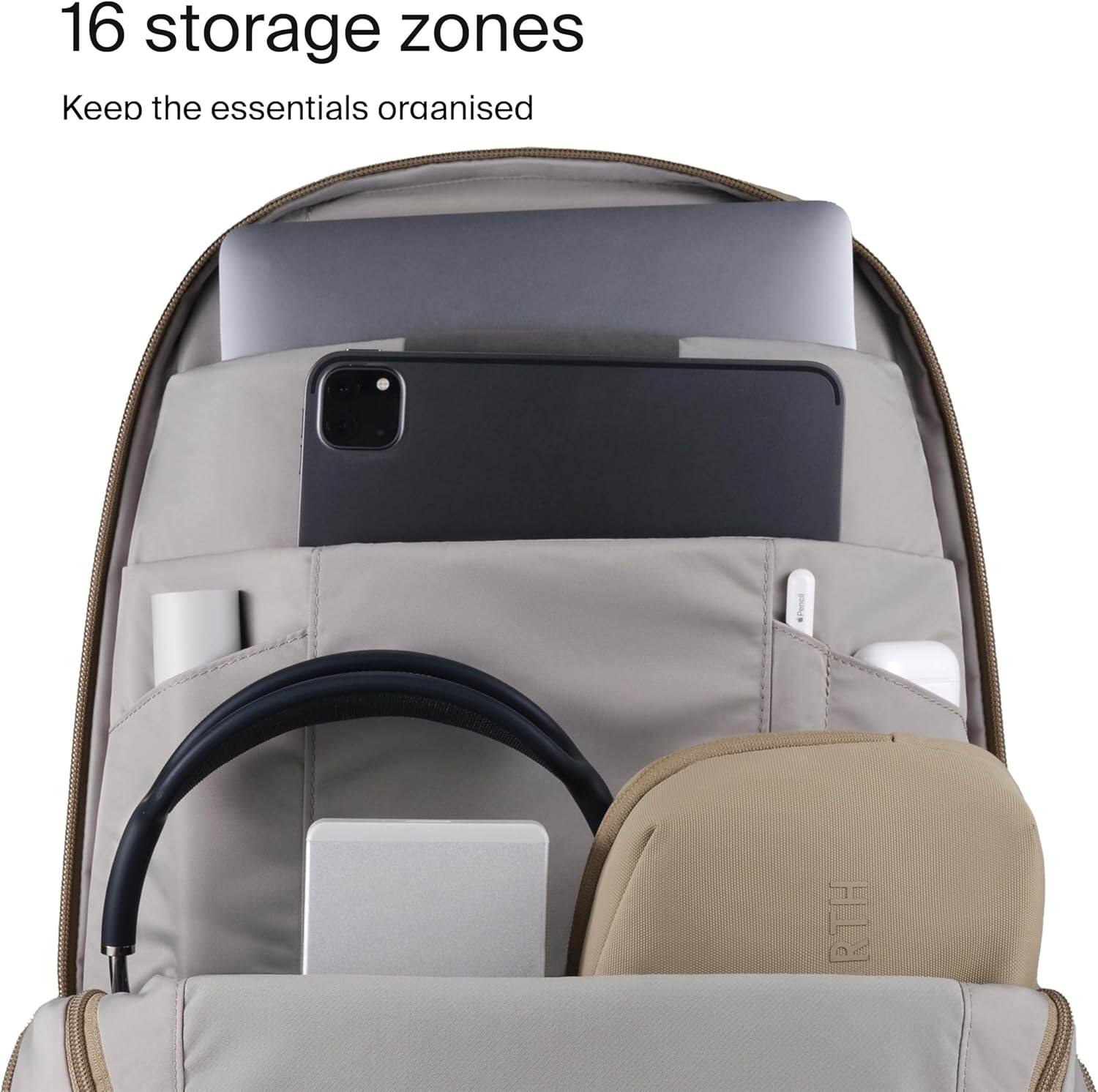 16 storage zones  
Keep the essentials organised