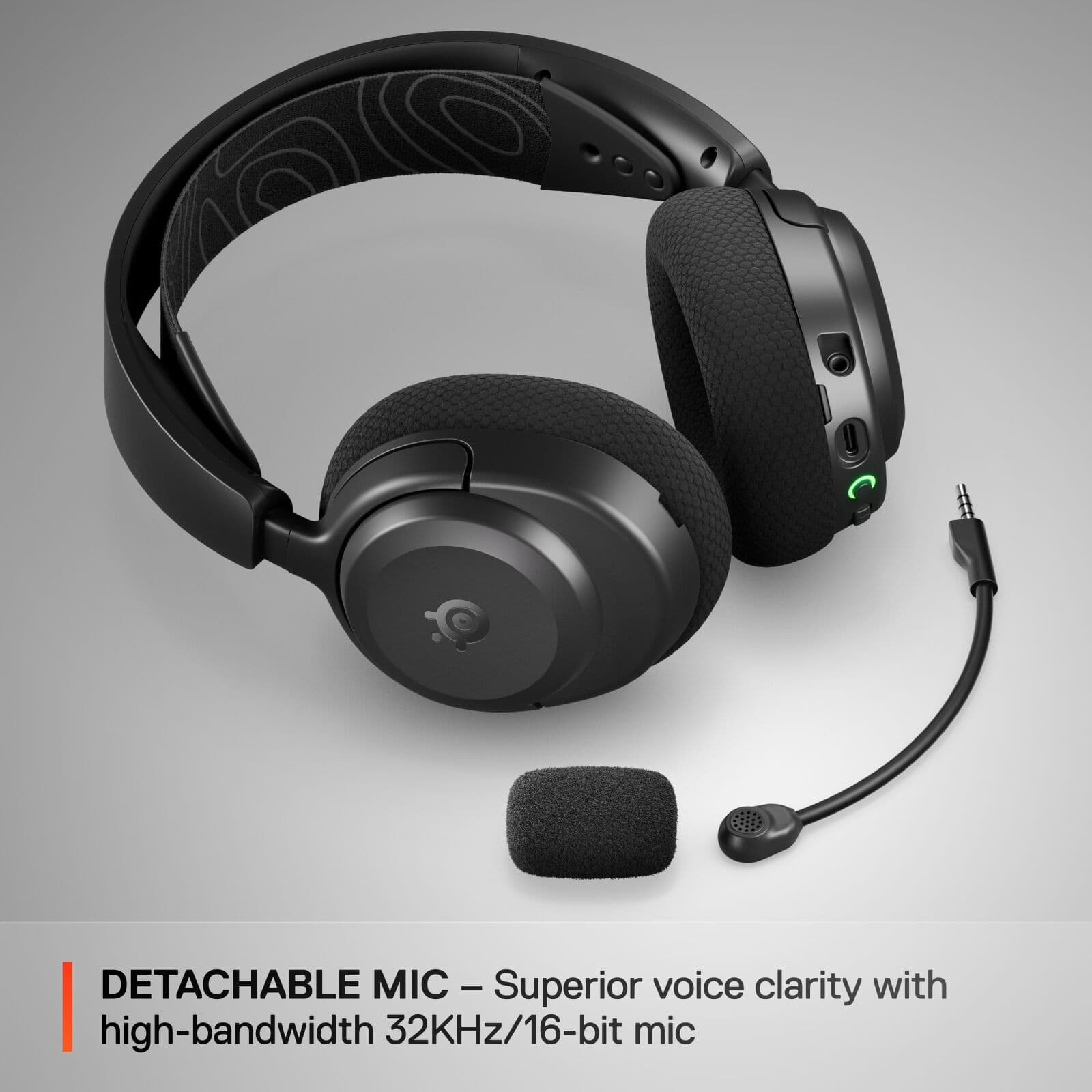 Detachable Mic - Superior Voice Clarity with High-Bandwidth 32KHz/16-bit Mic