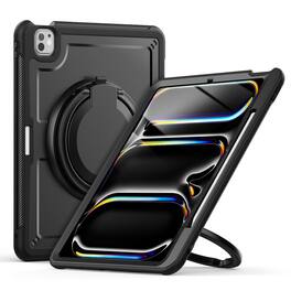Dteck - Heavy Duty Shockproof Case for Apple iPad Pro (M5) 13" 2025/iPad Pro 13-inch (M4) 2024,Rugged Stand Cover+Shoulder Strap - Black