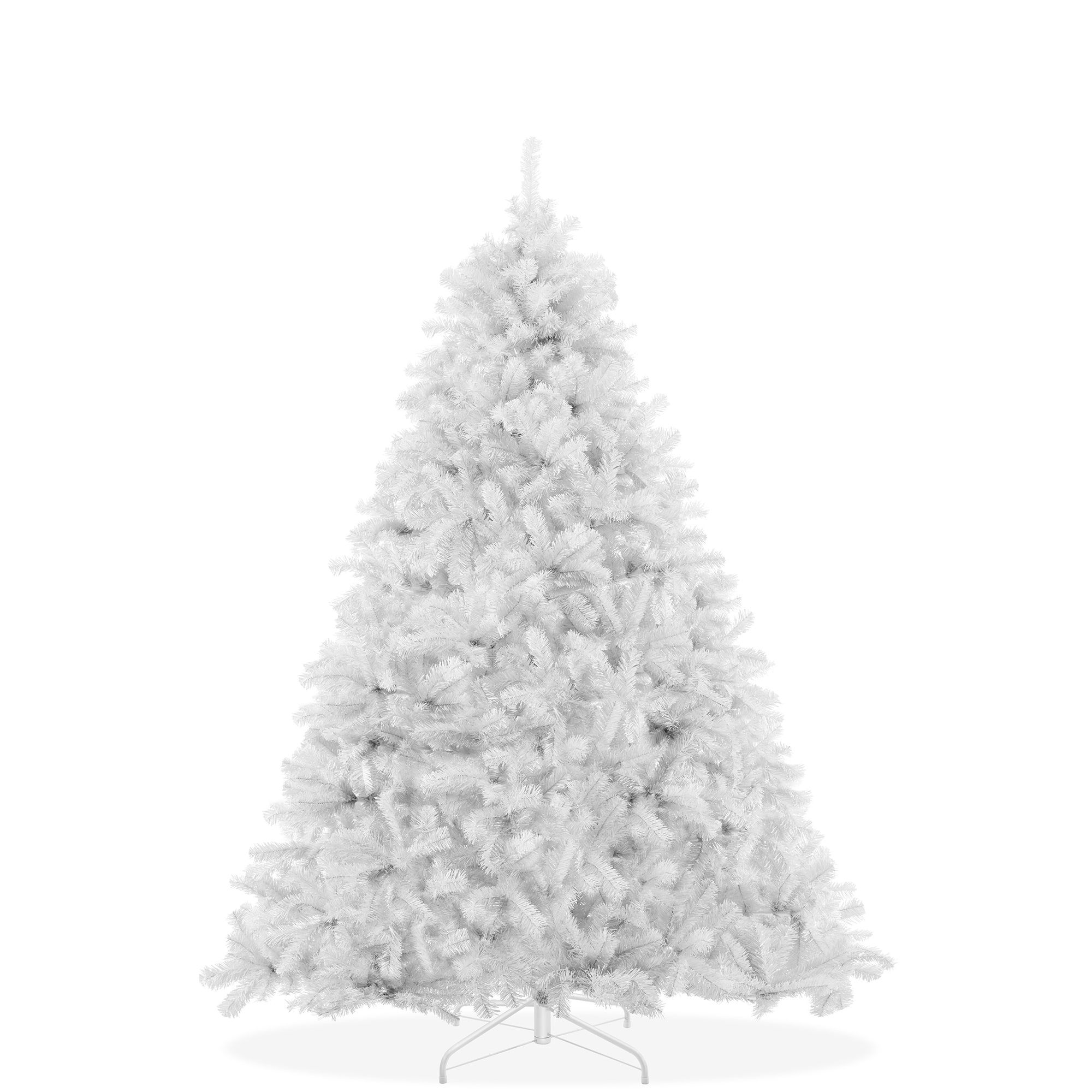 Casafield - Spruce Artificial Holiday Christmas Tree with Metal Stand - White