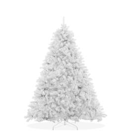 Casafield - Spruce Artificial Holiday Christmas Tree with Metal Stand - White