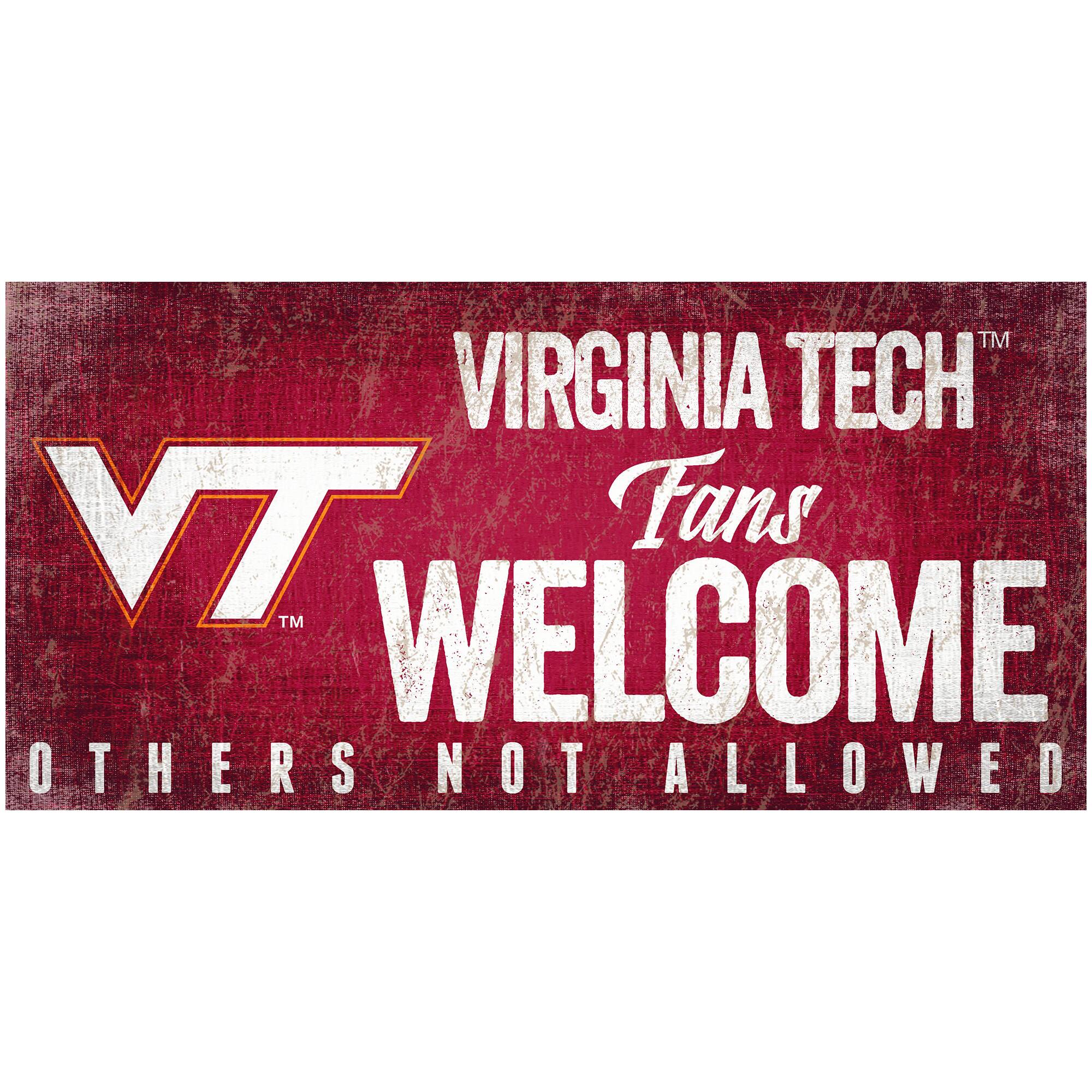 Virginia Tech Hokies 6" x 12" Fans Welcome Sign