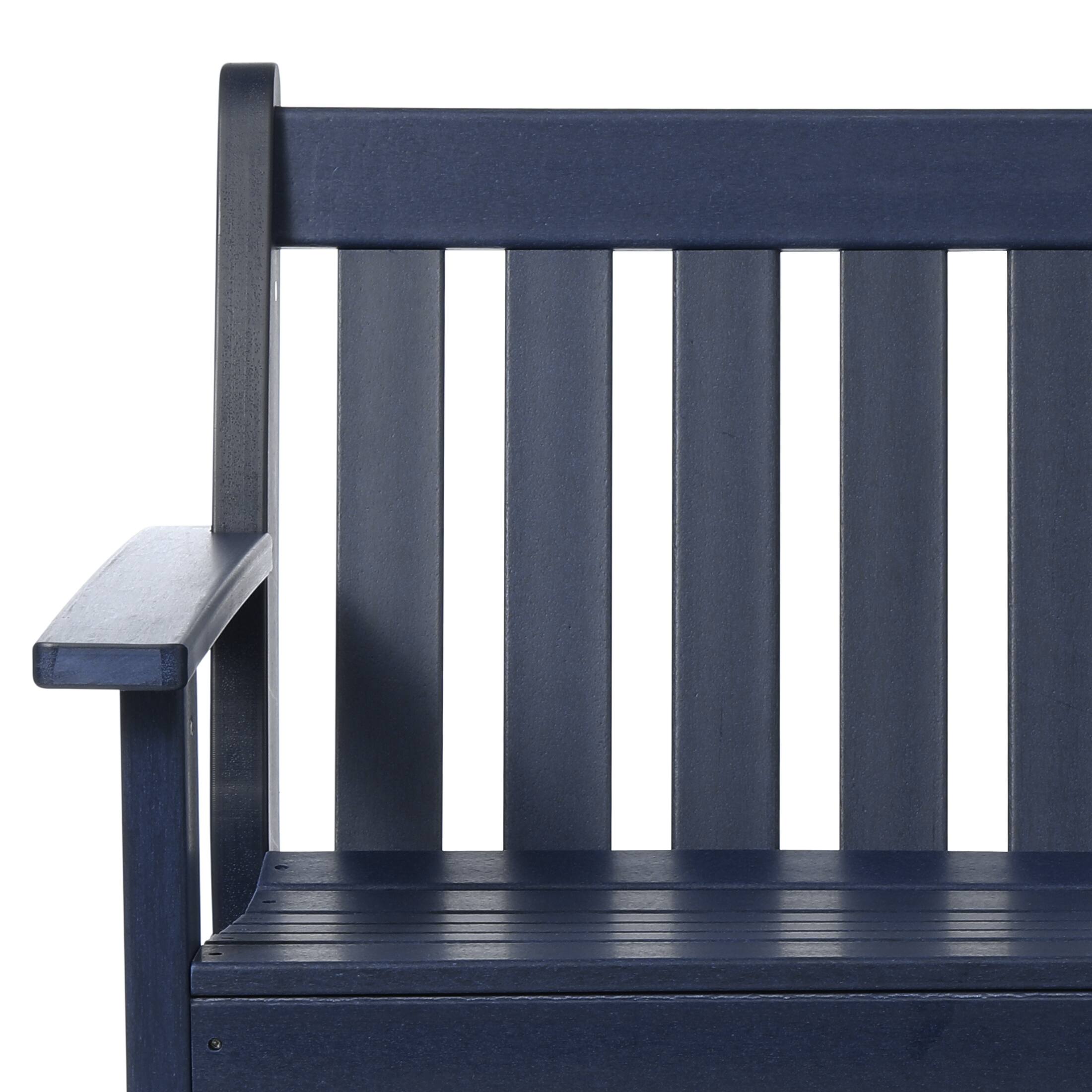 Alt View 4. WestinTrends - WestinTrends Malibu Outdoor 2-Person All-Weather HDPE Front Porch Garden Bench - Navy Blue.