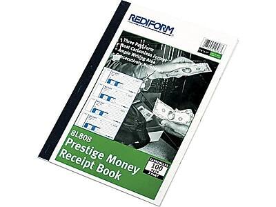 REDIFORM  
Three Part Form  
West Carbonless Form  
Ample Writing Area  
Consecutively Numbered  

8L808  
Prestige Money Receipt Book  

100 SETS