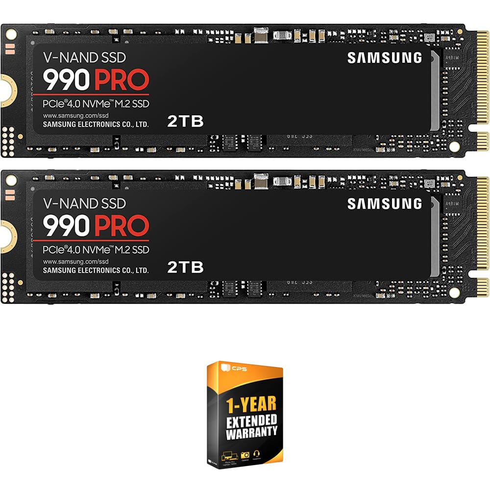 Samsung 990 PRO 2TB PCIe 4.0 NVMe SSD (2 Pack Bundle) + 1