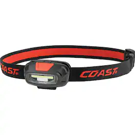 Coast - COAST® FL13 255 Lumen Dual Color (White & Red) LED Headlamp, Batteries & Hard Hat Clips Included, Red - Black