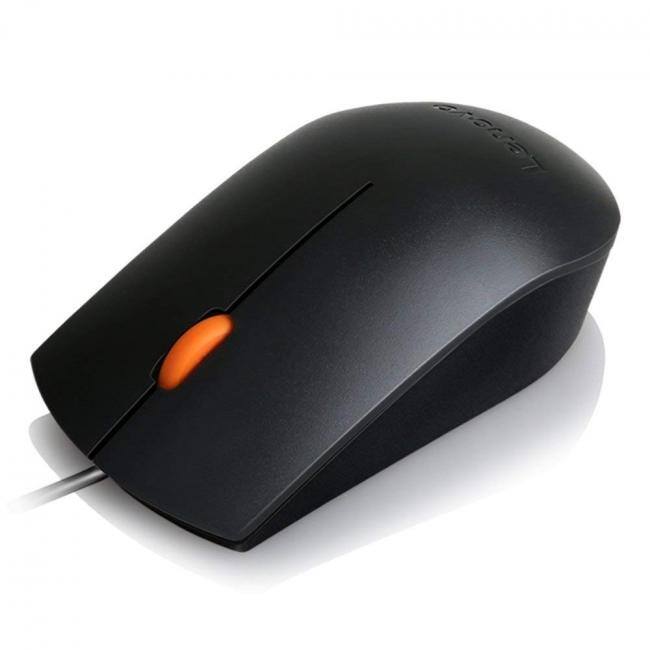 Alt View 1. Lenovo - Lenovo Wired USB Mouse - Wired plug-and-play USB Connection - Full-size mouse for better grip - High resolution at 1600 - Black.