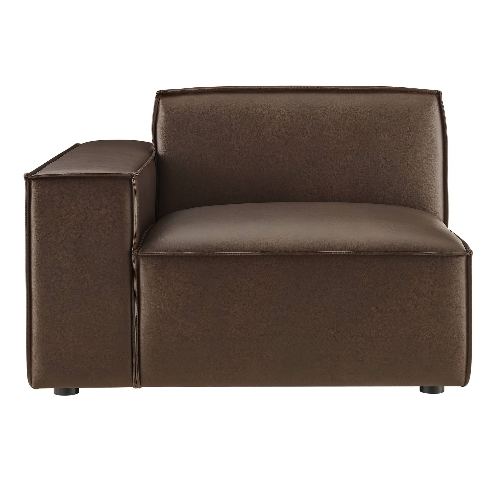 Alt View 5. Modway - Restore Vegan Leather Left-Facing Modular Lounge Chair by Modway - Espresso.
