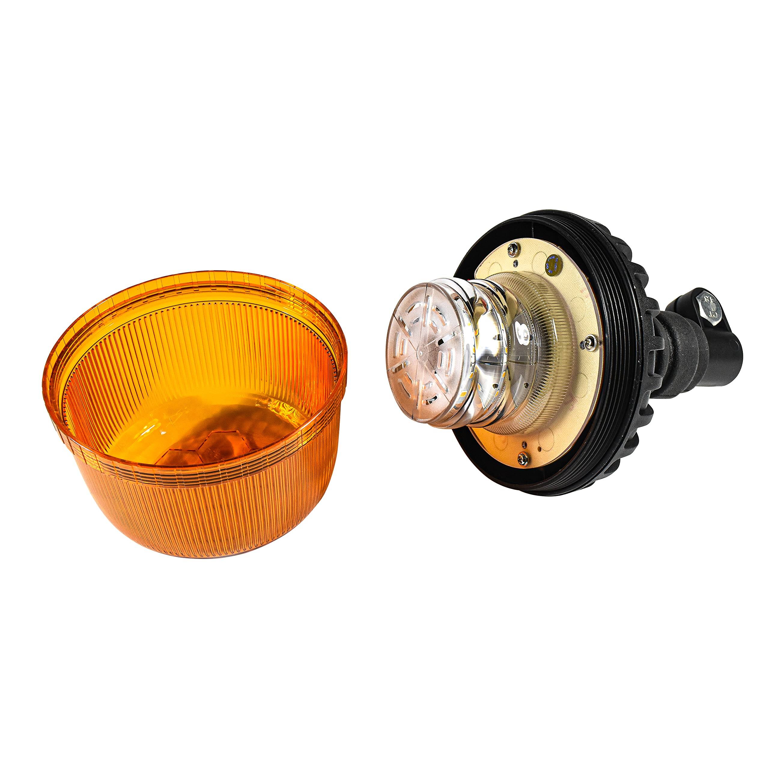 Alt View 2. HQRP - LED Strobe Beacon Light with Flexible DIN Pipe Mount, 12-24 V, 24-LED 360-Degree Warning.