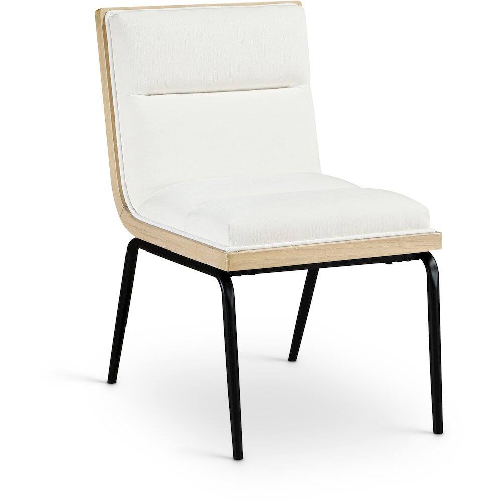 Alt View 1. Meridian Furniture - Viceroy Cream Fabric Upholstered Dining Chair, Set of 2 - Black.