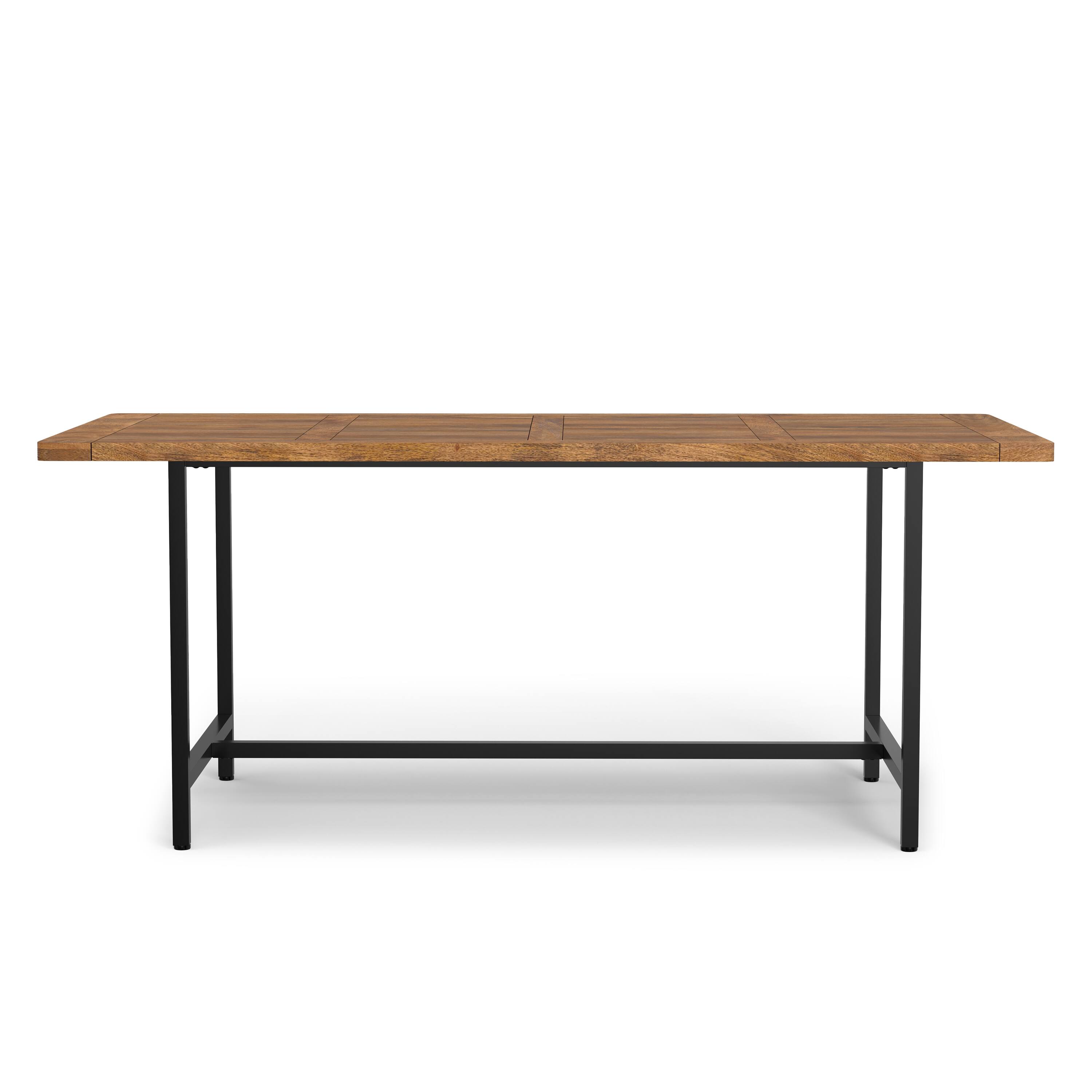 Back. Simpli Home - Campbell 72 inch x 36 inch Rectangle Modern Industrial Dining Table in Burnt Wax - Burnt Wax.