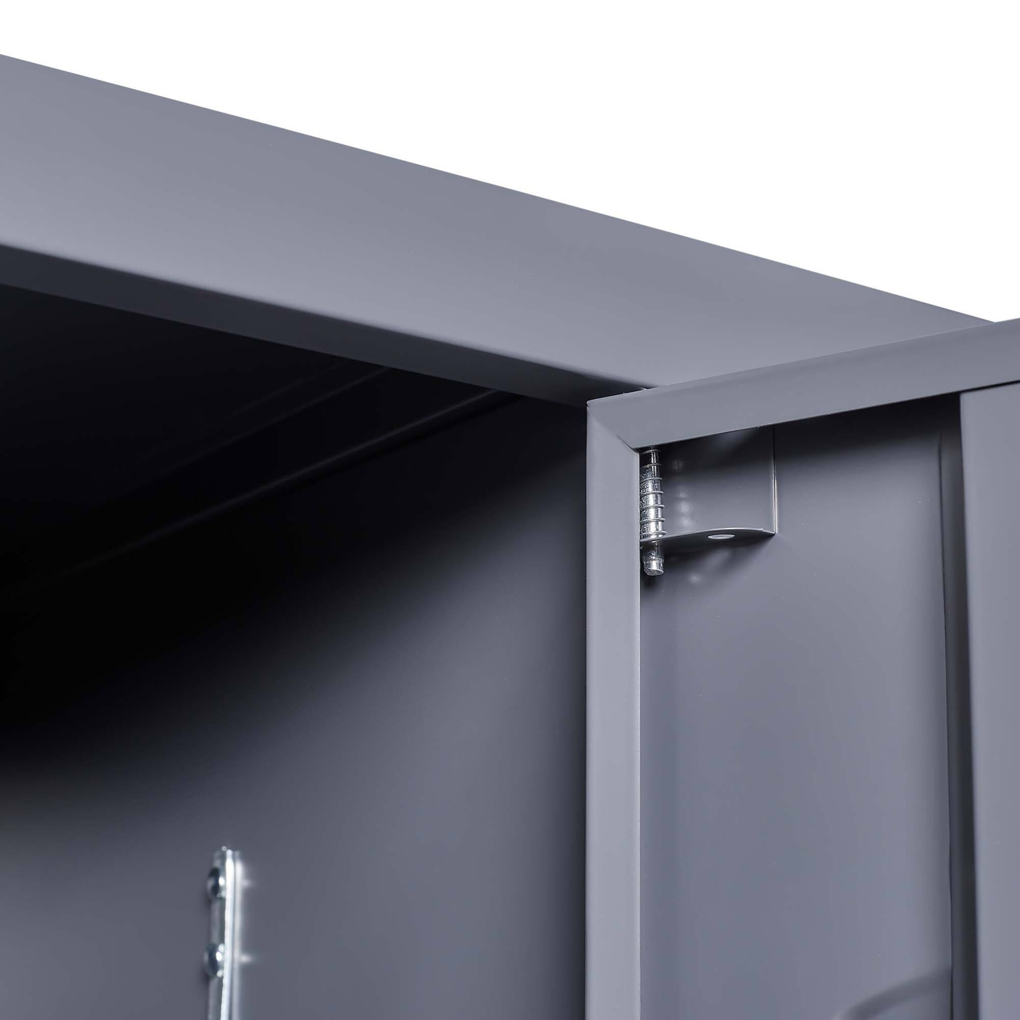 Alt View 10. GOODSILO - 6-Door Full-Height Steel Storage Locker Cabinet with Key Locks for Secure Organization - Gray.