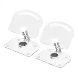 Unique Bargains - 2pcs Acrylic Tablet Stand, Adjustable Foldable Portable Clear with 360 Degree Rotating Base for Desk Home Office - White