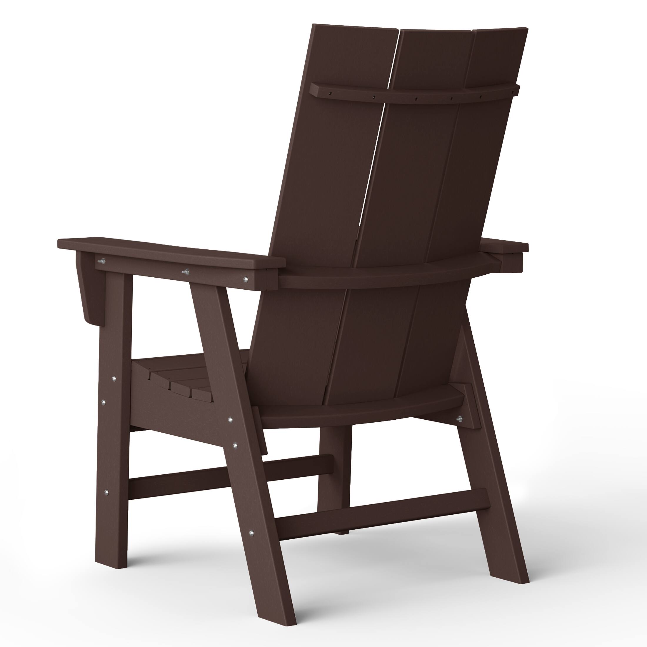 Back. WestinTrends - WestinTrends Ashore Outdoor Patio HDPE Plastic Modern Adirondack Dining Chair - Dark Brown.