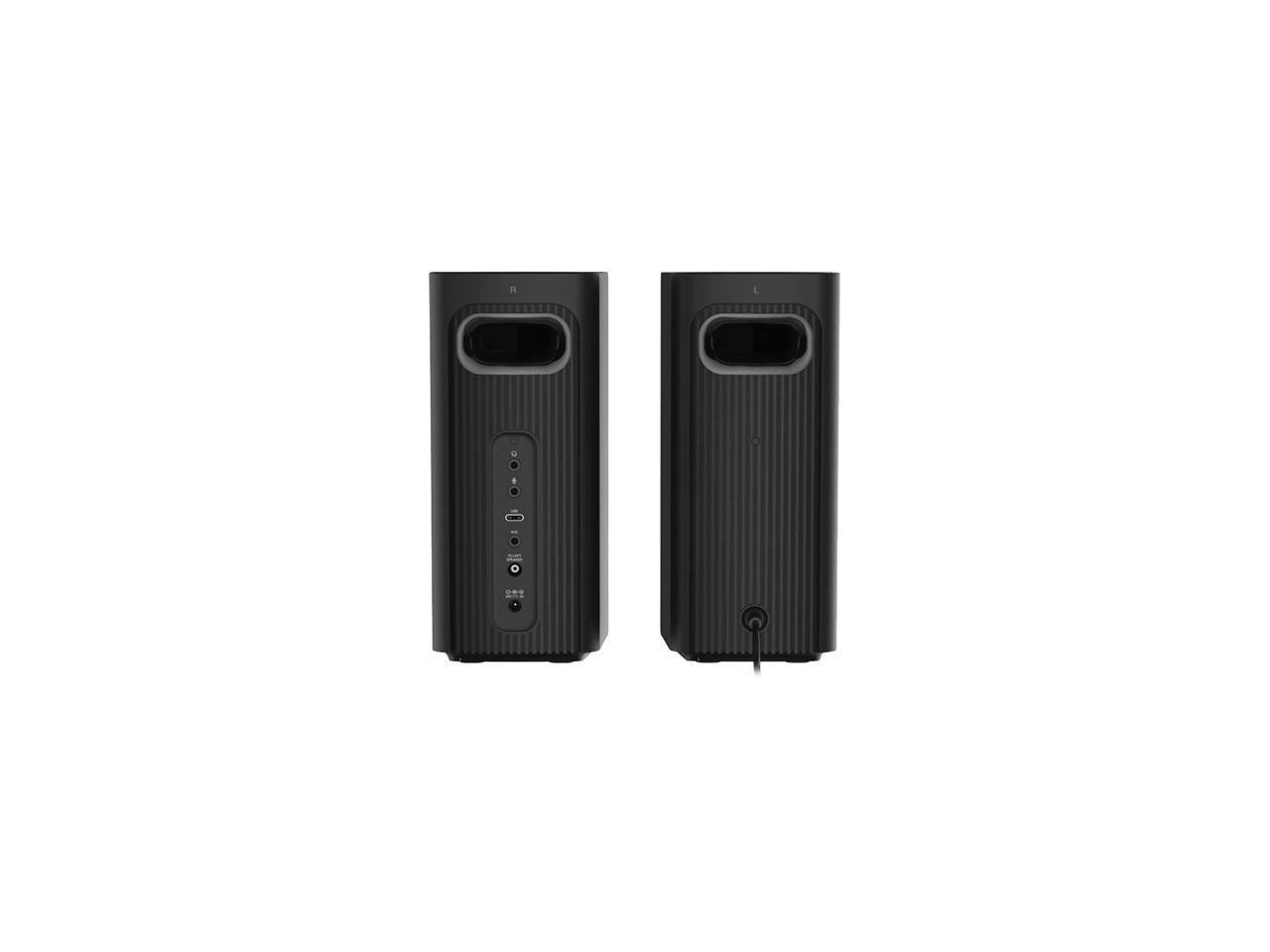 Alt View 7. Creative Labs - Creative T60 2.0 Hi-Fi Speakers with USB-C, Bluetooth 5.0, Mic/Headset Ports, 60W Peak Power - Black.