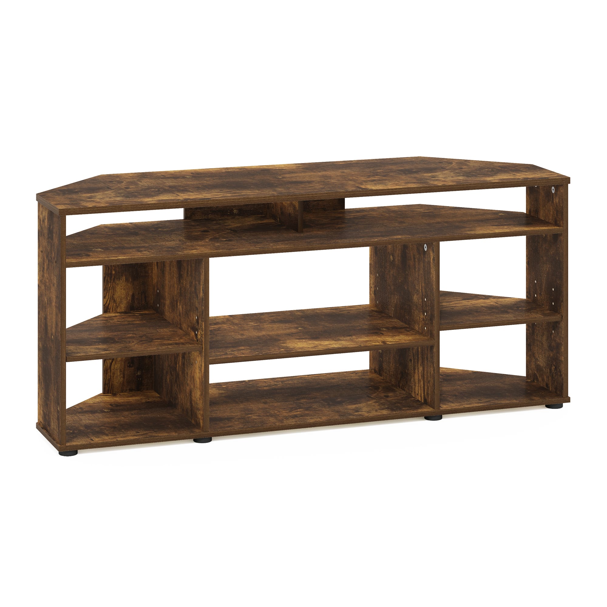 Furinno - Jensen Corner TV Stand TV up to 55 Inches - Amber Pine