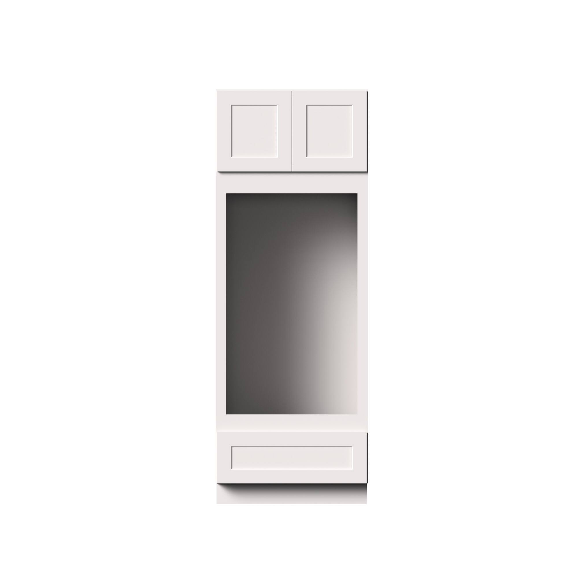 Alt View 1. Boyel Living - 33-in W x 90-in H x 27-in D Shaker RTA Kitchen Double Oven Cabinet with Soft-Close - White Shaker.
