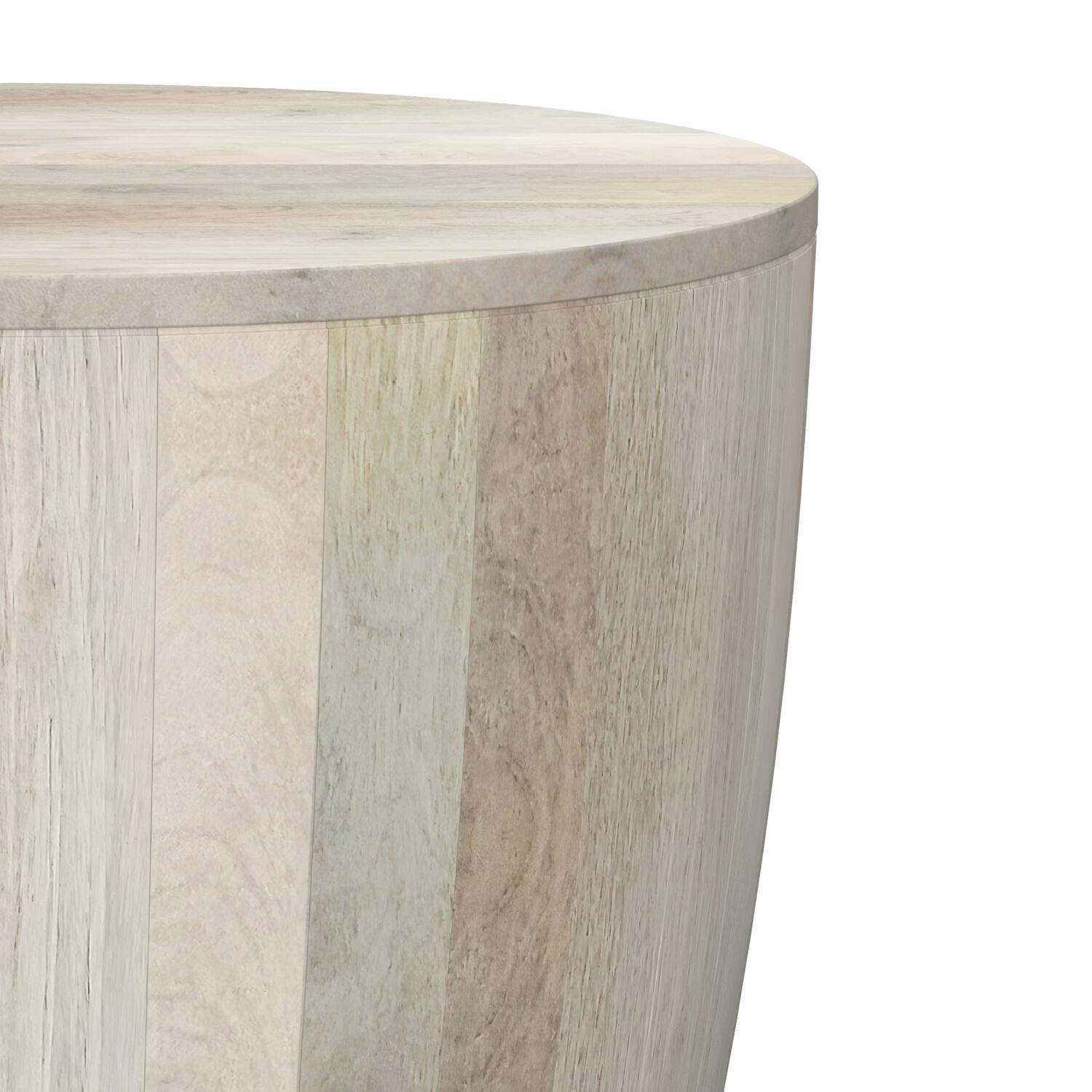 Alt View 8. Simpli Home - Elmbrook 21 inch Wide Solid Mango Modern End Table in White Wash, Assembled - White Wash.