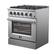 Angle. Forno Appliances - 30 in. Wide 4 Burner Marco 4.32 Cu. Ft. Freestanding Dual Fuel Convection Range with Dual Ring Burner - Silver.