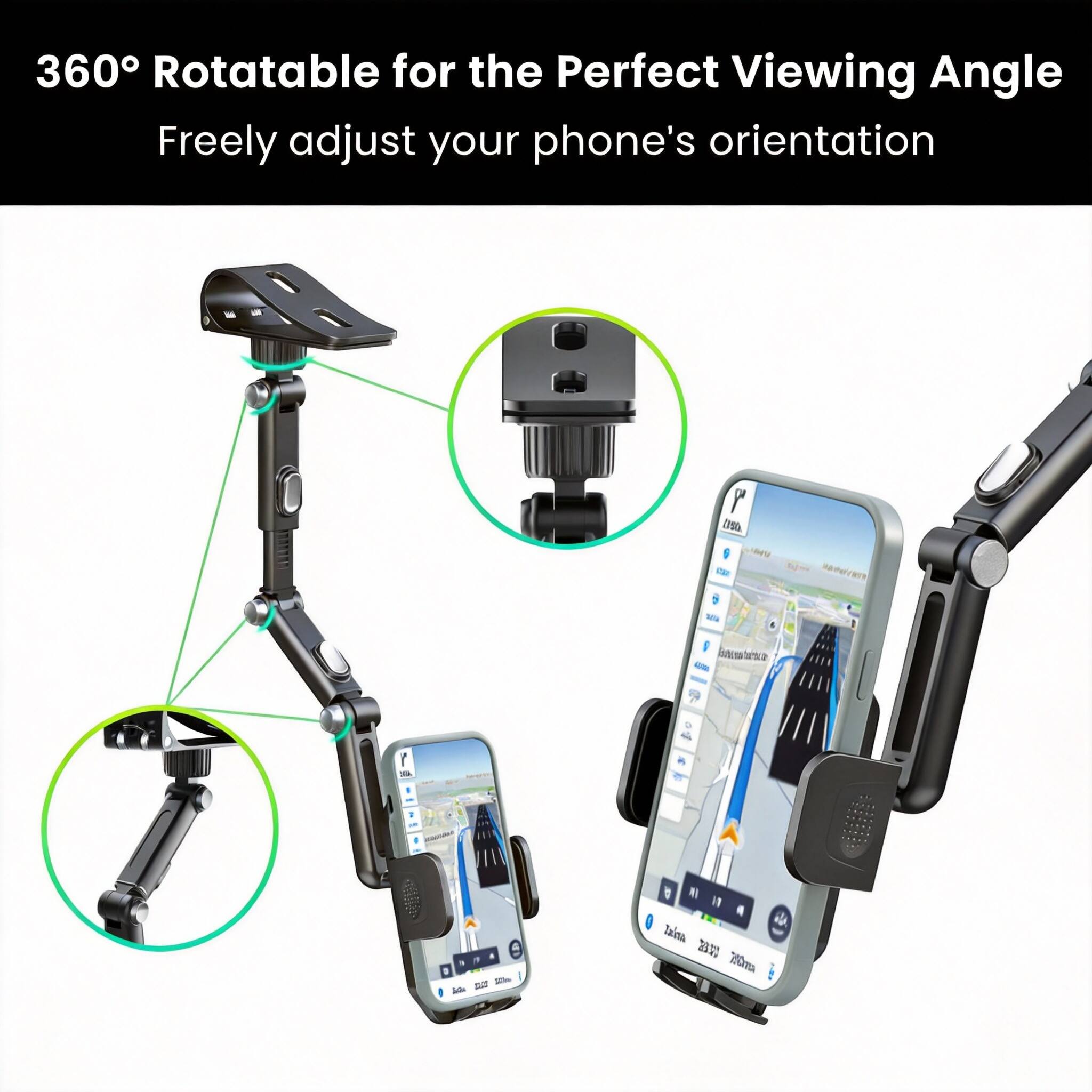 360° Rotatable for the Perfect Viewing Angle  
Freely adjust your phone's orientation