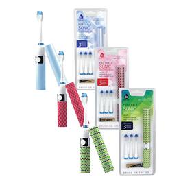 Family Bundle: Pursonic Portable Electric Toothbrush 3-Pack (Blue, Green, Pink) - Multicolor