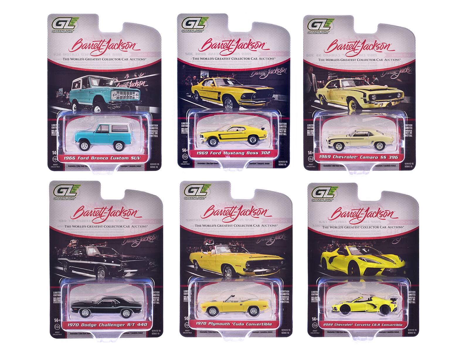 """Barrett-Jackson"" Series 15 Set of 6 Cars 1/64 Diecast Model Cars by Greenlight" price history on PriceWatchPro