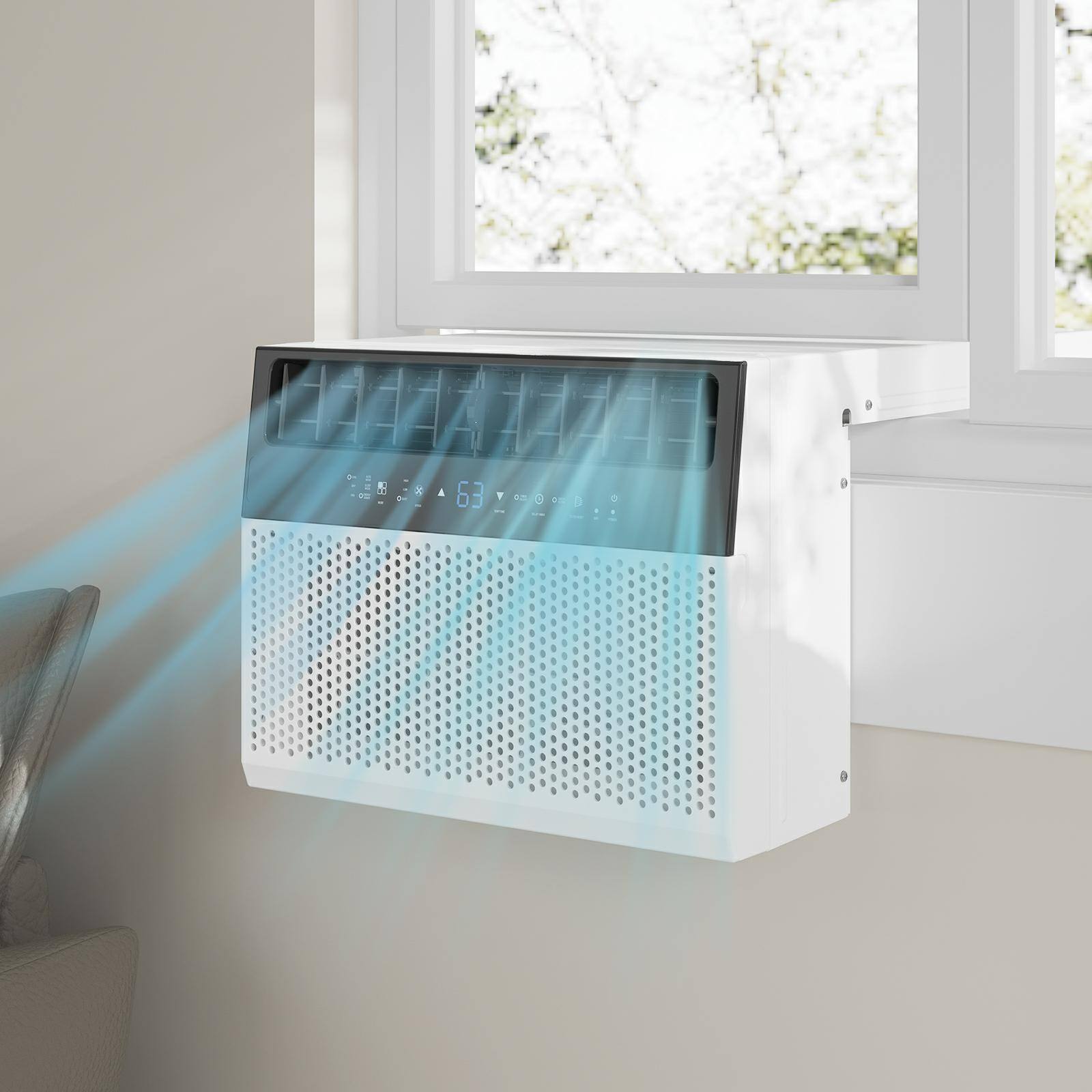 Alt View 1. Acekool - 6000 BTUs Window Air Conditioner Cools Up to 350 Sq. Ft. with Wi-Fi Enabled - White.