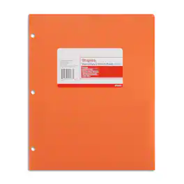 Staples - 3-Hole Punched 2-Pocket Plastic Portfolio Folder (ST52804-CC) - Orange