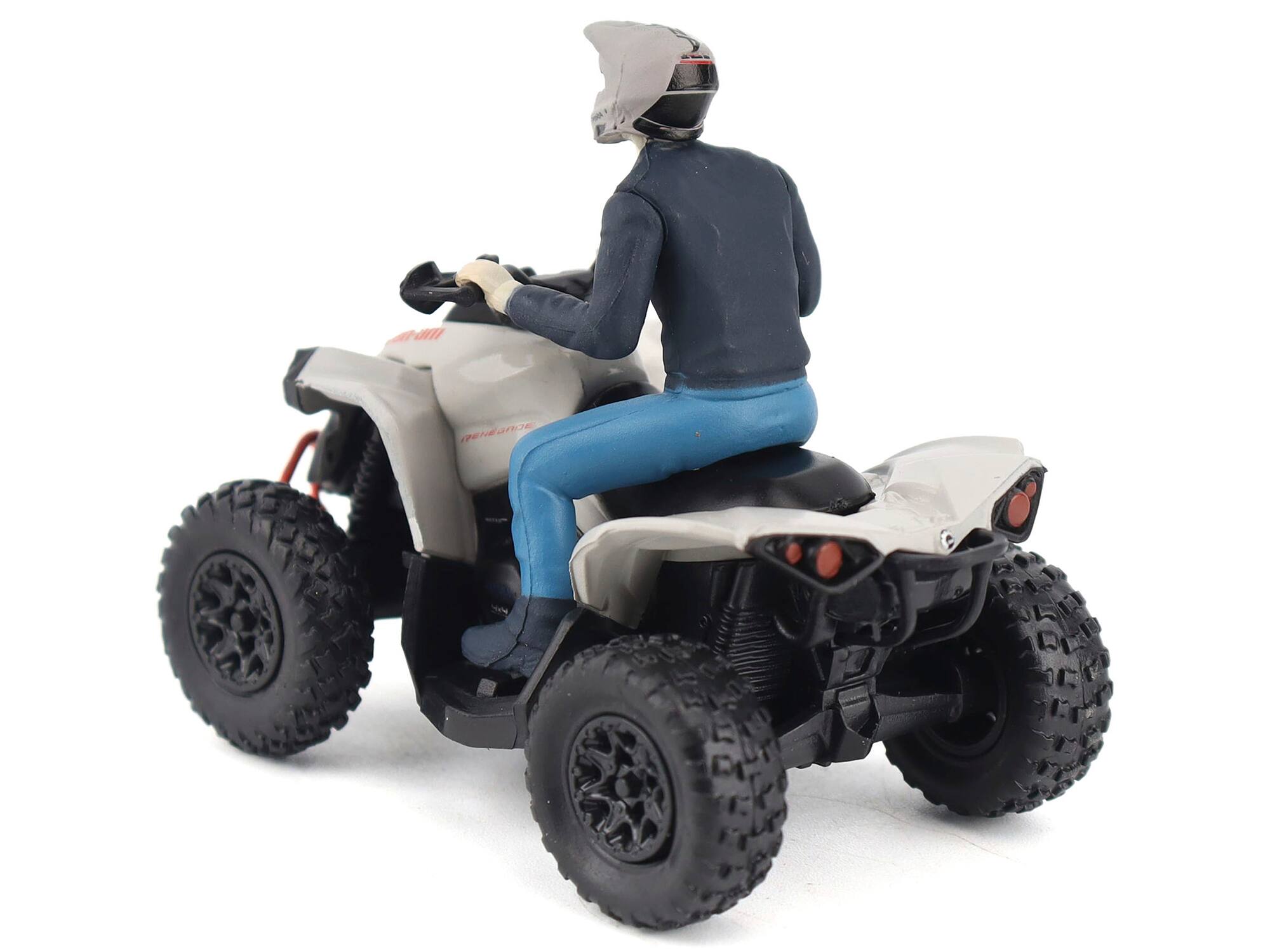 Alt View 2. BRP Models - Can-Am Renegade X XC 1000R ATV Chalk Gray with Driver Figure 1/32 Diecast Model by BRP Models.
