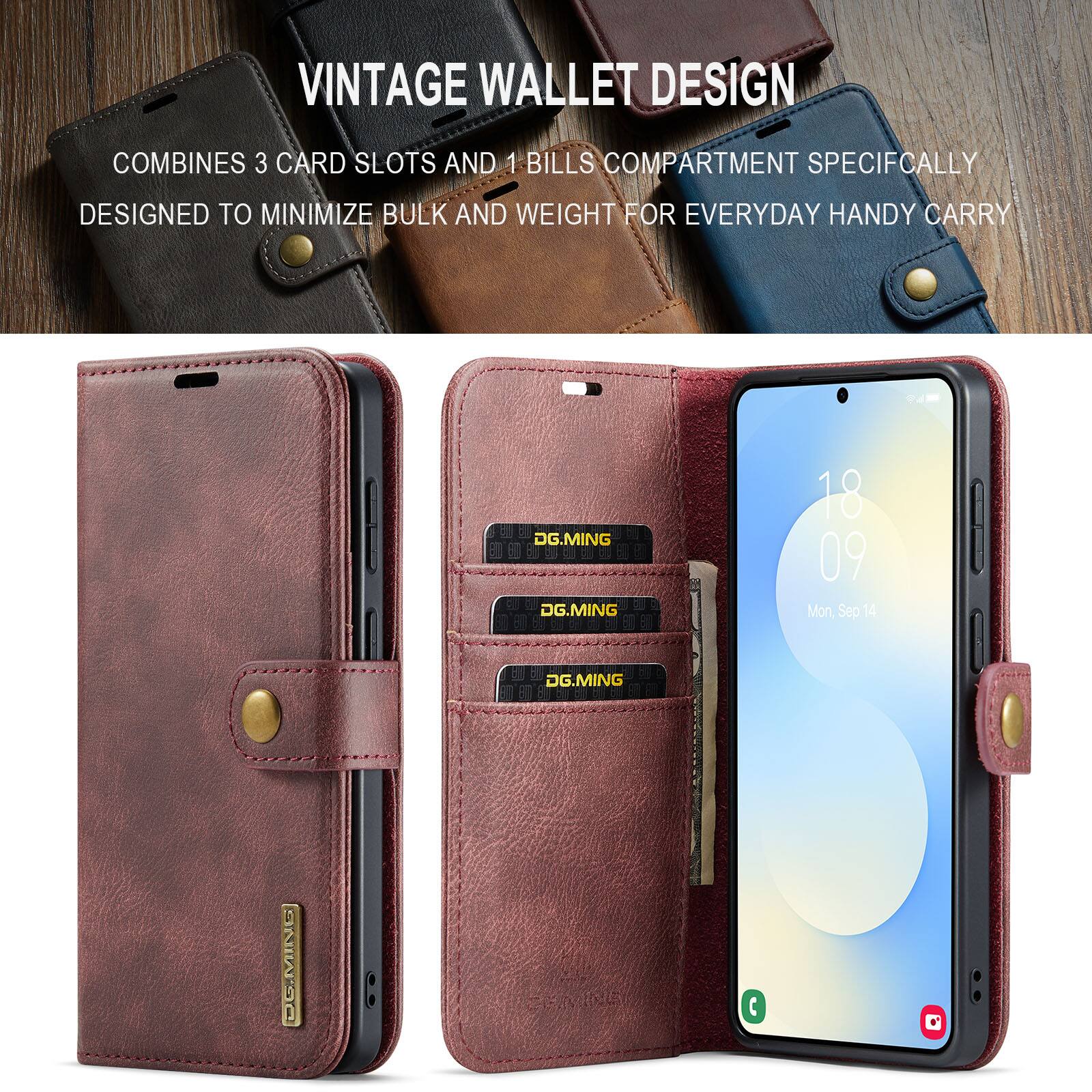 VINTAGE WALLET DESIGN

COMBINES 3 CARD SLOTS AND 1 BILLS COMPARTMENT SPECIFICALLY DESIGNED TO MINIMIZE BULK AND WEIGHT FOR EVERYDAY HANDY CARRY