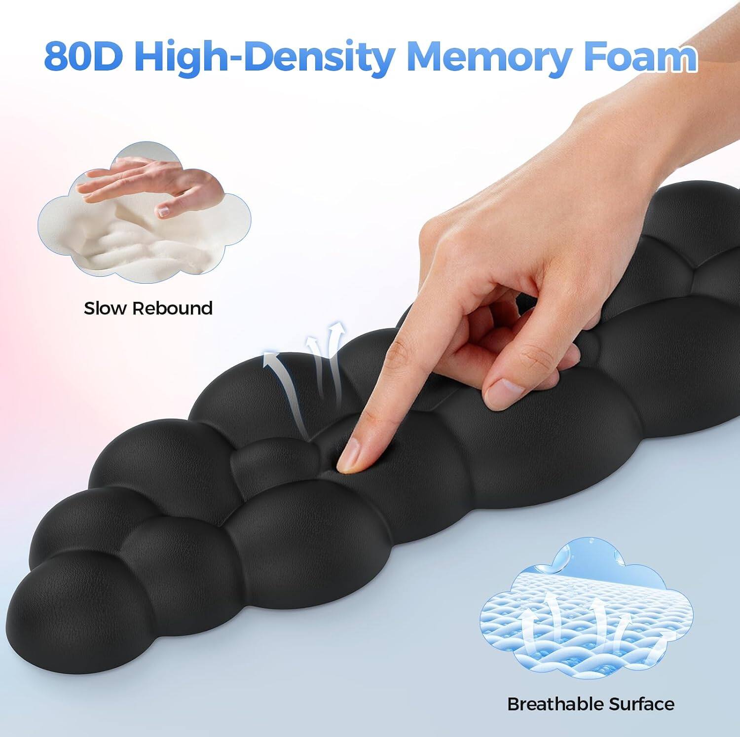 80D High-Density Memory Foam

Slow Rebound

Breathable Surface
