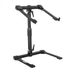 Front. Headliner - Gigastand Laptop Stand for DJs Musicians Performers and Creators, Adjustable Foldable Stand for Laptops up to 17" - Black.