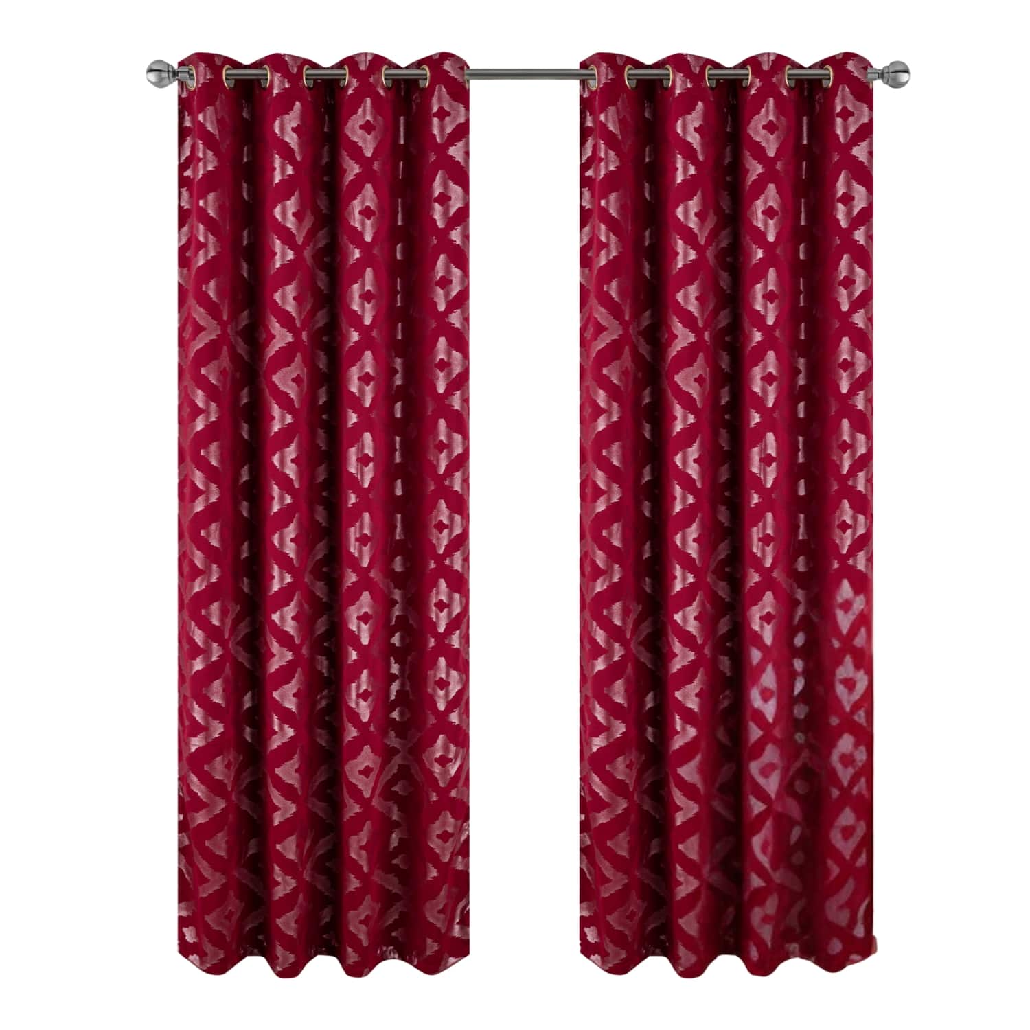 RT Designers Collection - Heathrow Halo Foil Blackout Polyester Window Curtain Grommet Panel 52" x 84" - Red