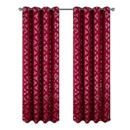 RT Designers Collection - Heathrow Halo Foil Blackout Polyester Window Curtain Grommet Panel 52" x 84" - Red