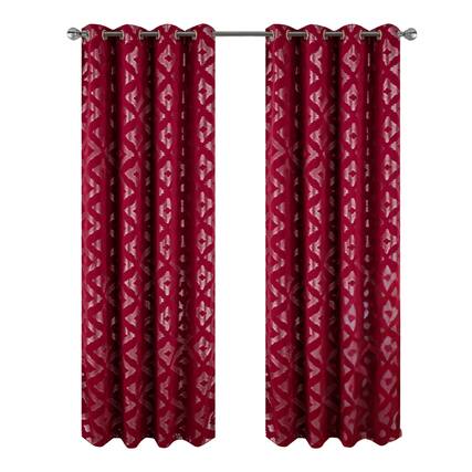 Front. RT Designers Collection - RT Designers Collection Heathrow Halo Foil Blackout Polyester Window Curtain Grommet Panel 52" x 84" Red - Red.